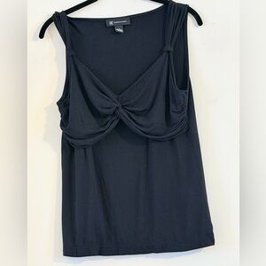 INC International Concepts Midnight Knotted Front Camisole Top Size L